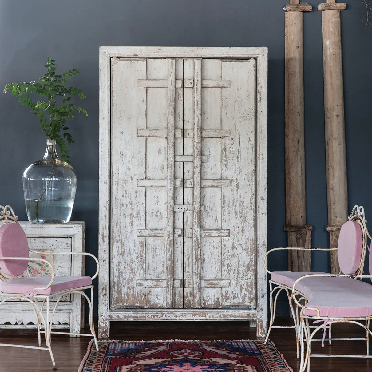 Salvaged Door Armoire, White