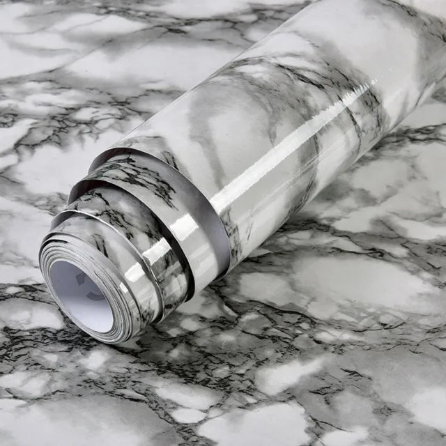 Self Adhesive Marble Wallpaper Peel And Stick Waterproof Bathroom Kitchen Cabinets Desktop Stickers Home Decor Film