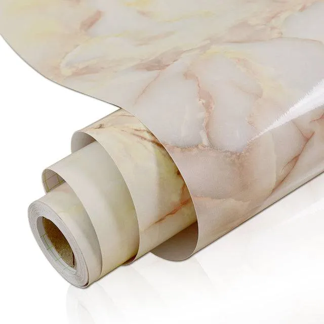 Self Adhesive Marble Wallpaper Peel And Stick Waterproof Bathroom Kitchen Cabinets Desktop Stickers Home Decor Film