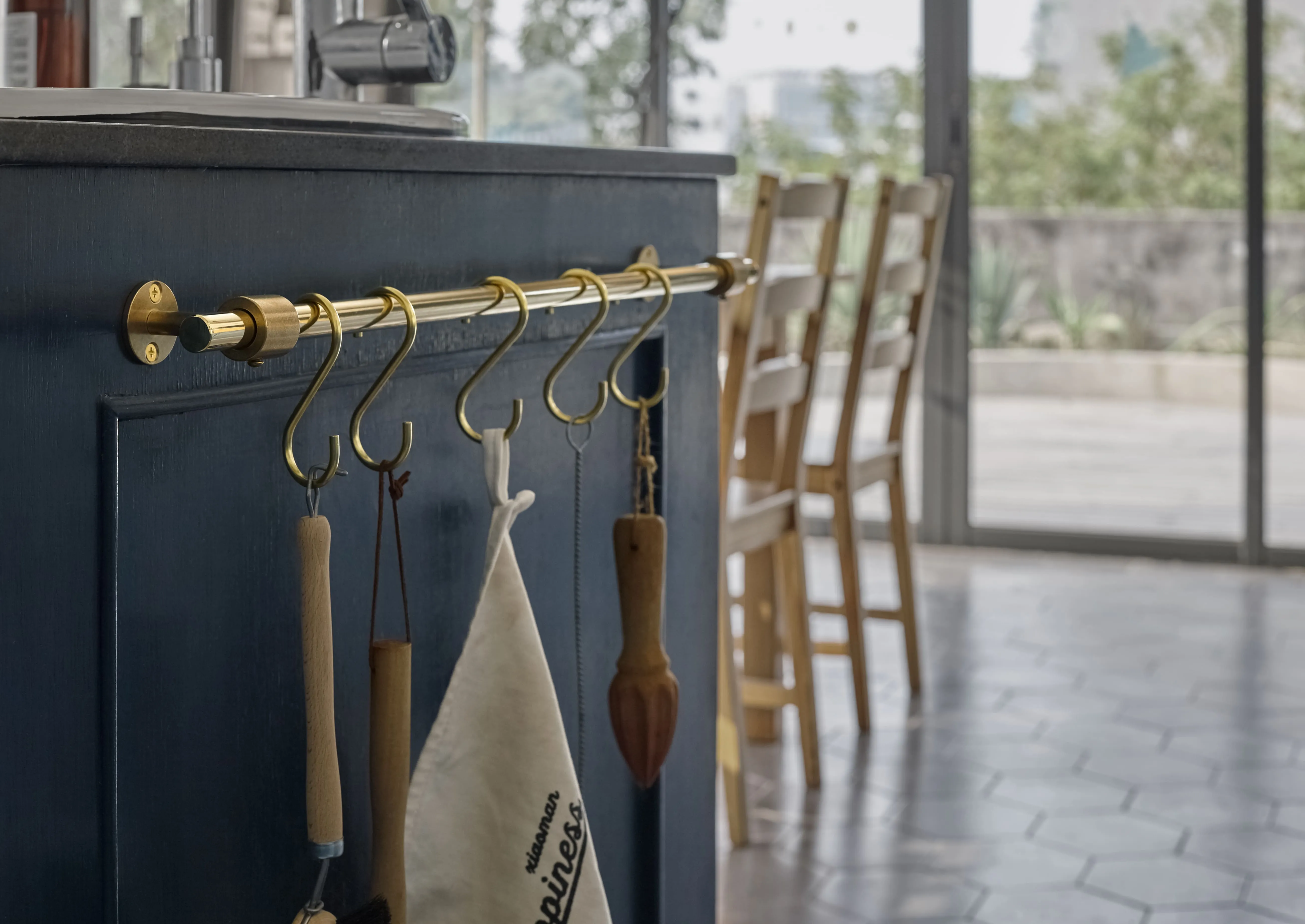 Solid Brass Kitchen Rails Pot Racks