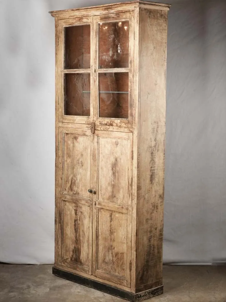 Antique 19th Century Tall & Narrow Vitrine Armoire - Size 87.5 x 39