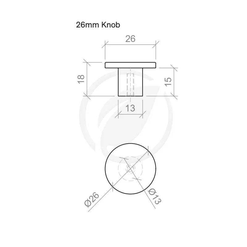 Timberline Flat Knob Handle - Chrome
