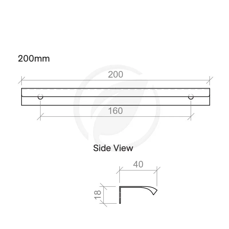 Timberline Loft 200mm Handle - Black