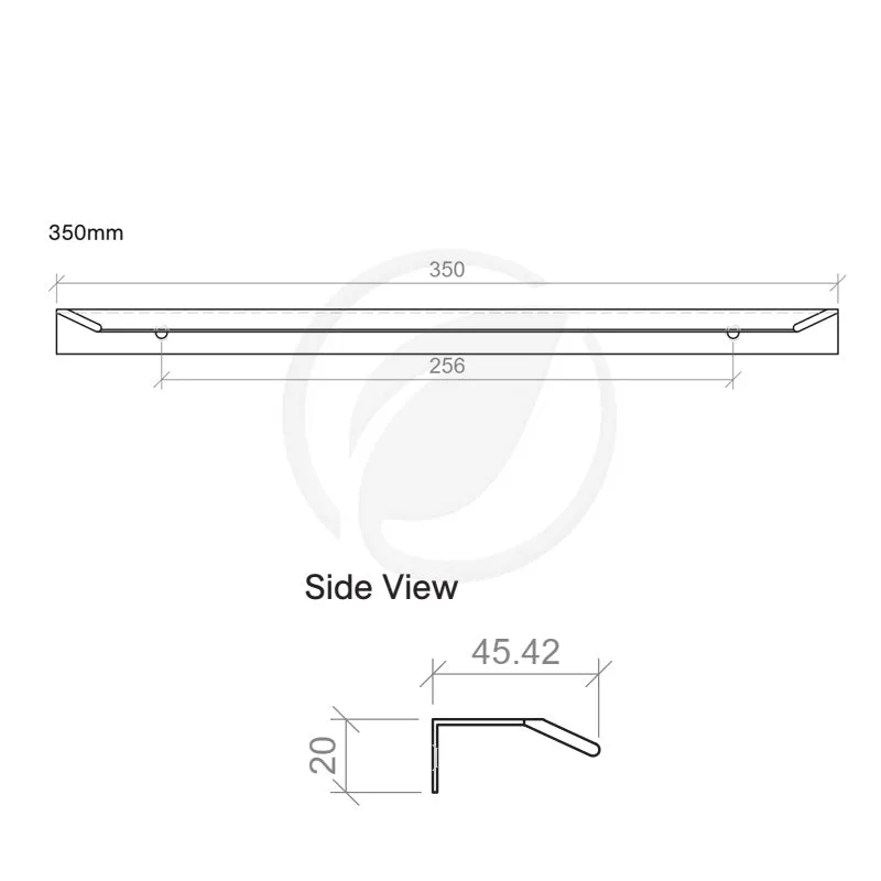 Timberline Ova 350mm Handle - Black