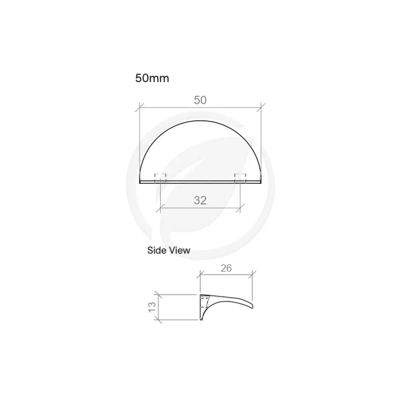 Timberline Solid Lip 50mm Handle - Chrome